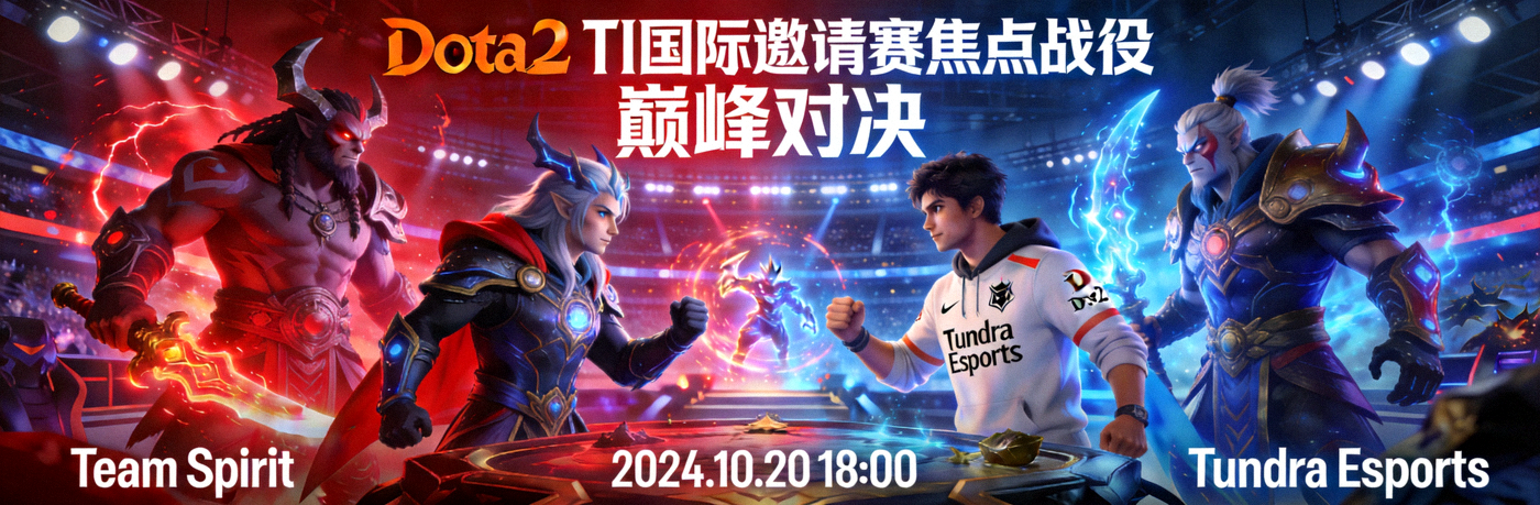 Dota2 TI国际邀请赛焦点战役海报，Team Spirit对阵Tundra Esports